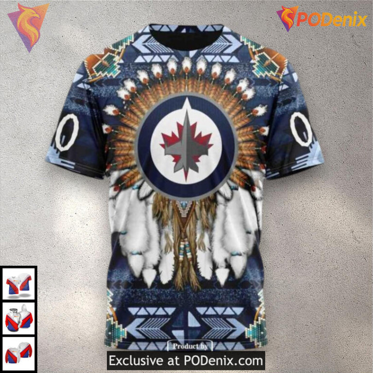 CFL Blue Bombers Jersey Mix Winnipeg Jets Christmas Hoodie Custom 3D Style - 2
