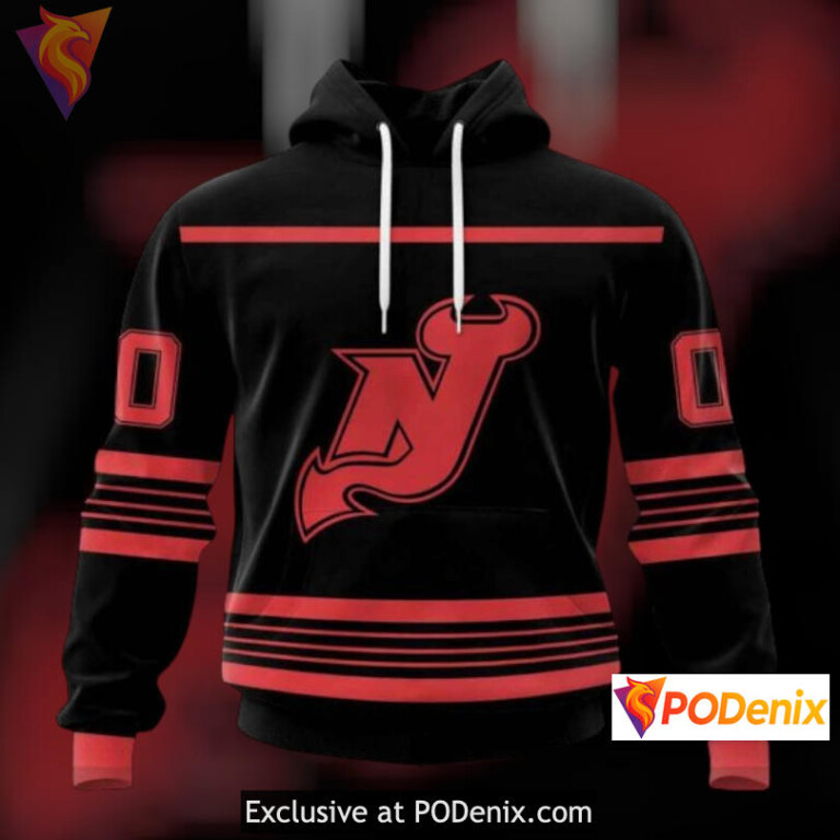 Custom Hockey Tribute Vintage New Jersey Devils Hoodie Name Number Edition