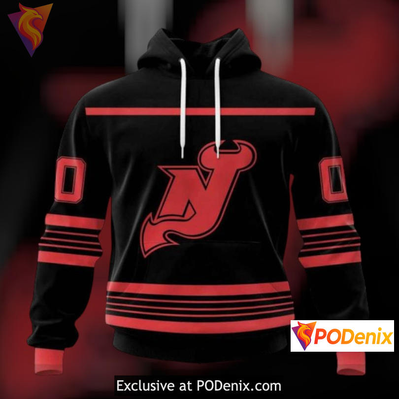 Custom Hockey Tribute Vintage New Jersey Devils Hoodie Name Number Edition Custom Hockey Tribute Vintage New Jersey Devils Hoodie Name Number Edition