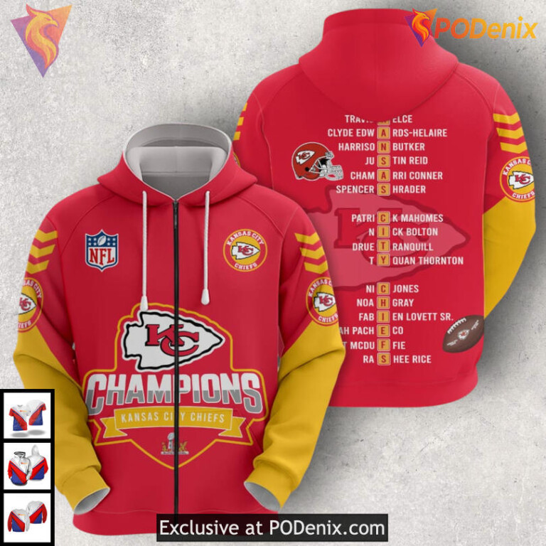 Custom Kansas City Chiefs Hoodie Sweatshirt Chris Jones 95 NFL Limited Gear - 2