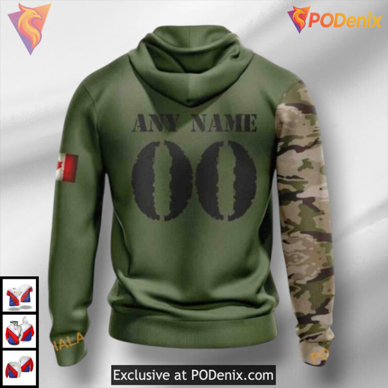 Custom Name and Number Camo Skull Design Calgary Flames 3D Hoodie NHL Edition - 1