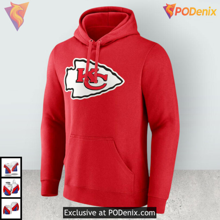 Custom Name and Number Kansas City Chiefs Mens Hoodie, Red Personalized Style - 1