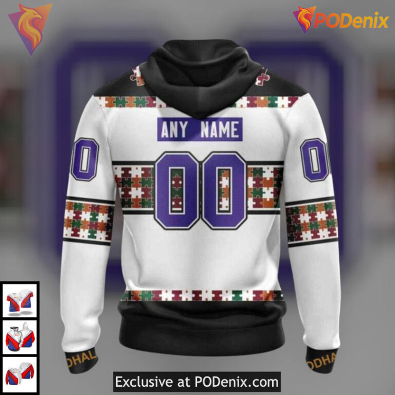 Custom Name Number Autism Awareness Arizona Coyotes Unisex Hoodie Edition - 1