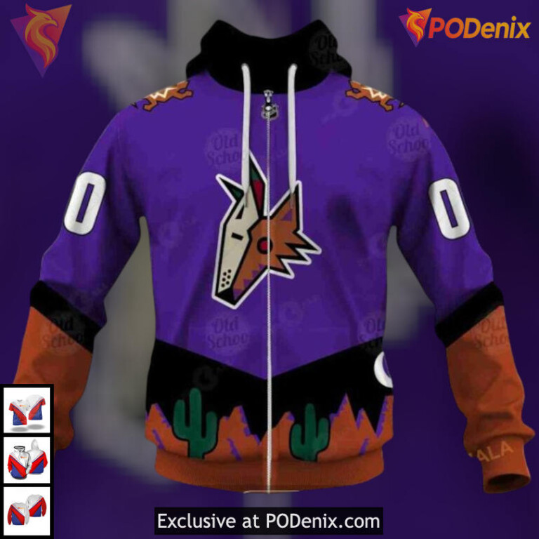 Custom Name Number Style Arizona Coyotes Hoodie Apparel - 2