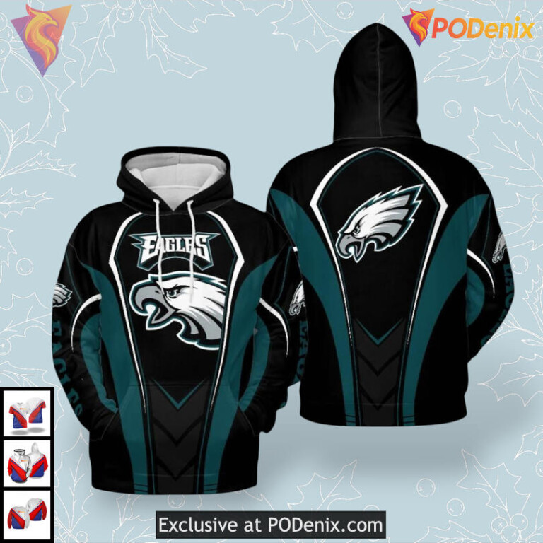 Custom Name Style Philadelphia Eagles Retro Hoodie Womens Zip Up NFL Apparel