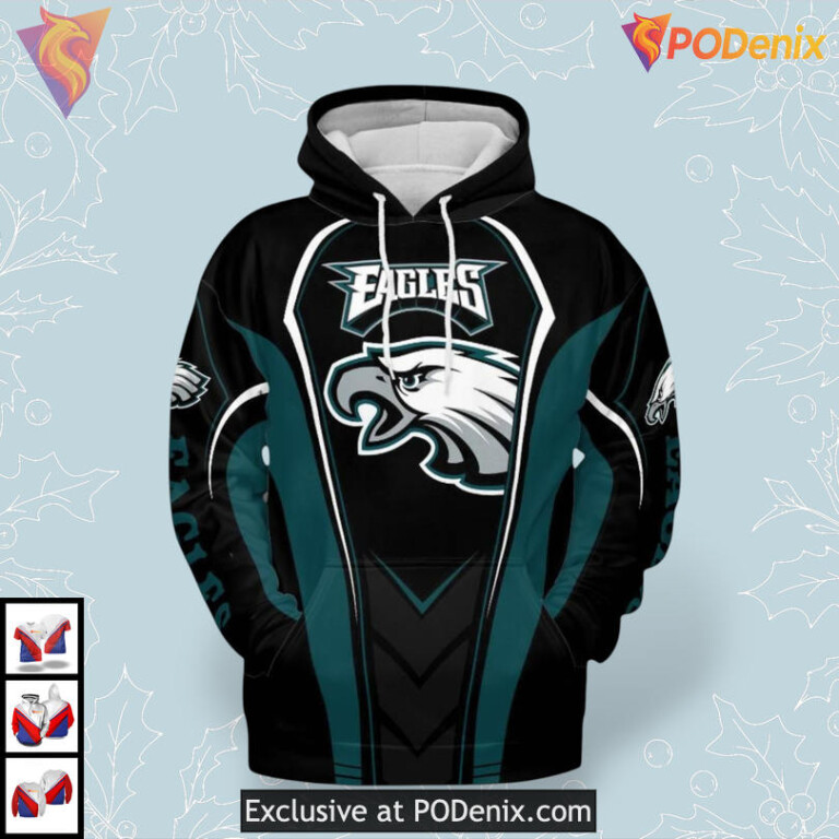 Custom Name Style Philadelphia Eagles Retro Hoodie Womens Zip Up NFL Apparel - 1