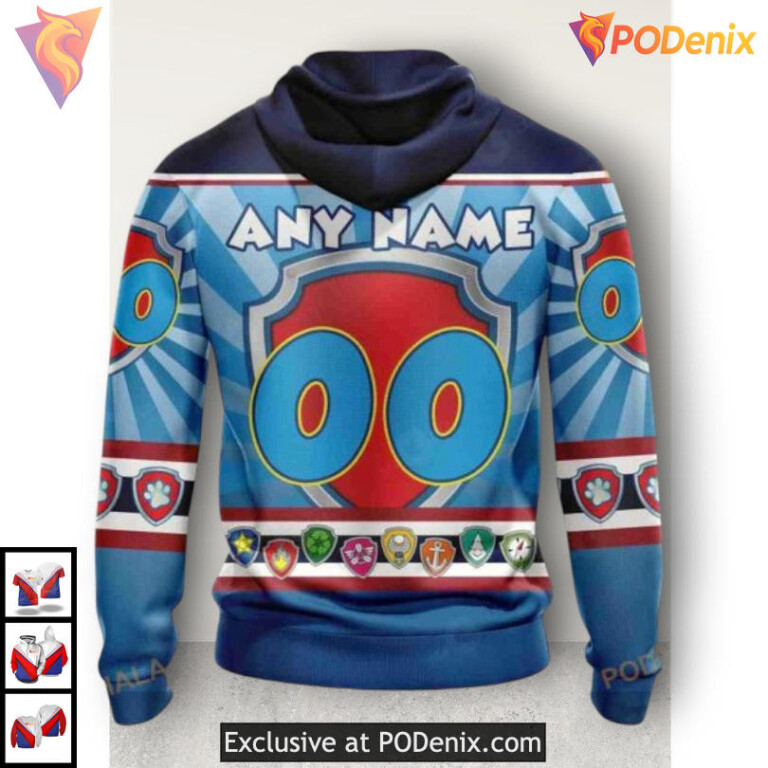 Custom Paw Patrol Design Calgary Flames Hoodie 3D NHL Team Sweatshirt - 2