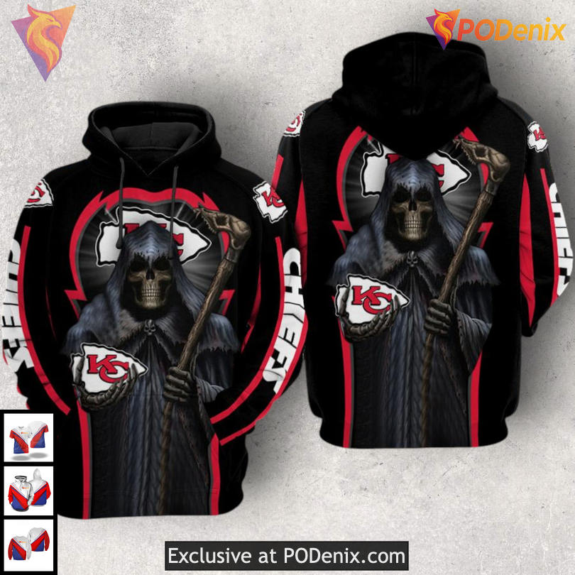 Death God Red Black Kansas City Chiefs Hoodie 3D Fan Edition Adult Apparel Death God Red Black Kansas City Chiefs Hoodie 3D Fan Edition Adult Apparel
