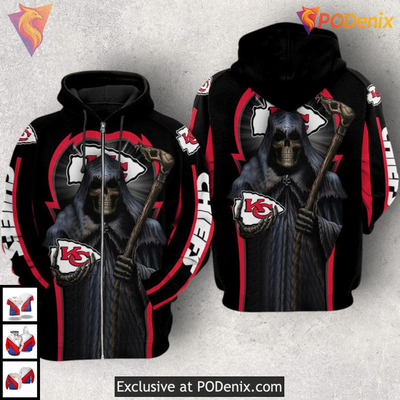 Death God Red Black Kansas City Chiefs Hoodie 3D Fan Edition Adult Apparel Death God Red Black Kansas City Chiefs Hoodie 3D Fan Edition Adult Apparel