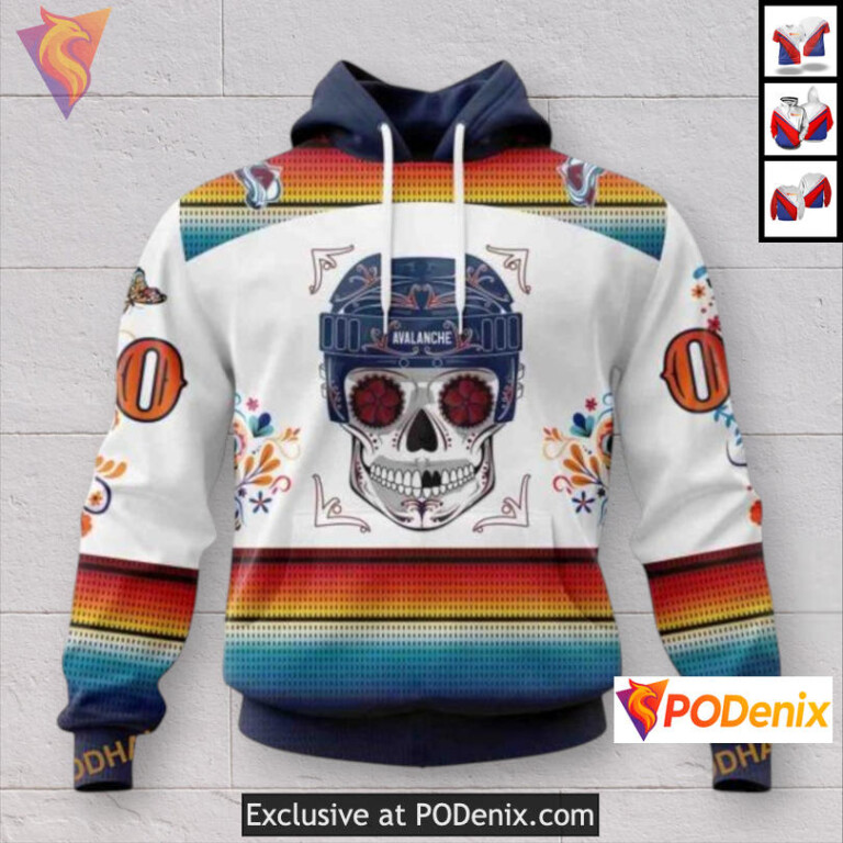 Dia De Los Muertos Celebration Colorado Avalanche Womens Hoodie Custom Edition