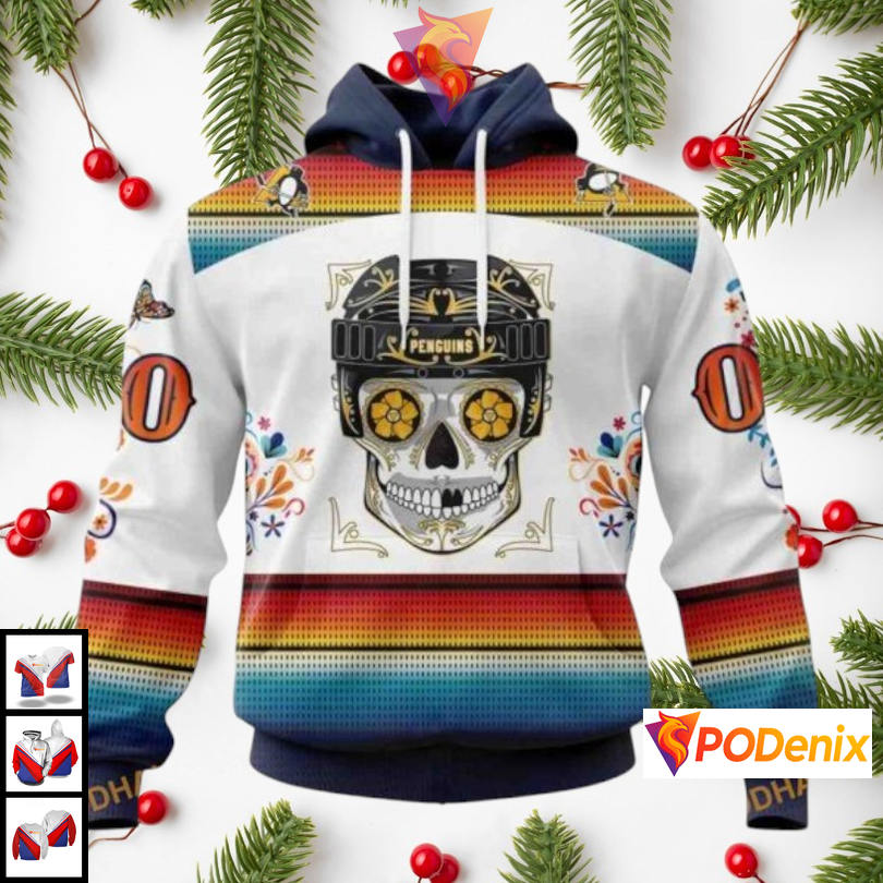 Dia De Los Muertos Cultural Edition Custom Pittsburgh Penguins Personalized 3D Hoodie NHL Dia De Los Muertos Cultural Edition Custom Pittsburgh Penguins Personalized 3D Hoodie NHL