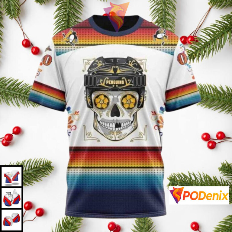 Dia De Los Muertos Cultural Edition Custom Pittsburgh Penguins Personalized 3D Hoodie NHL - 2