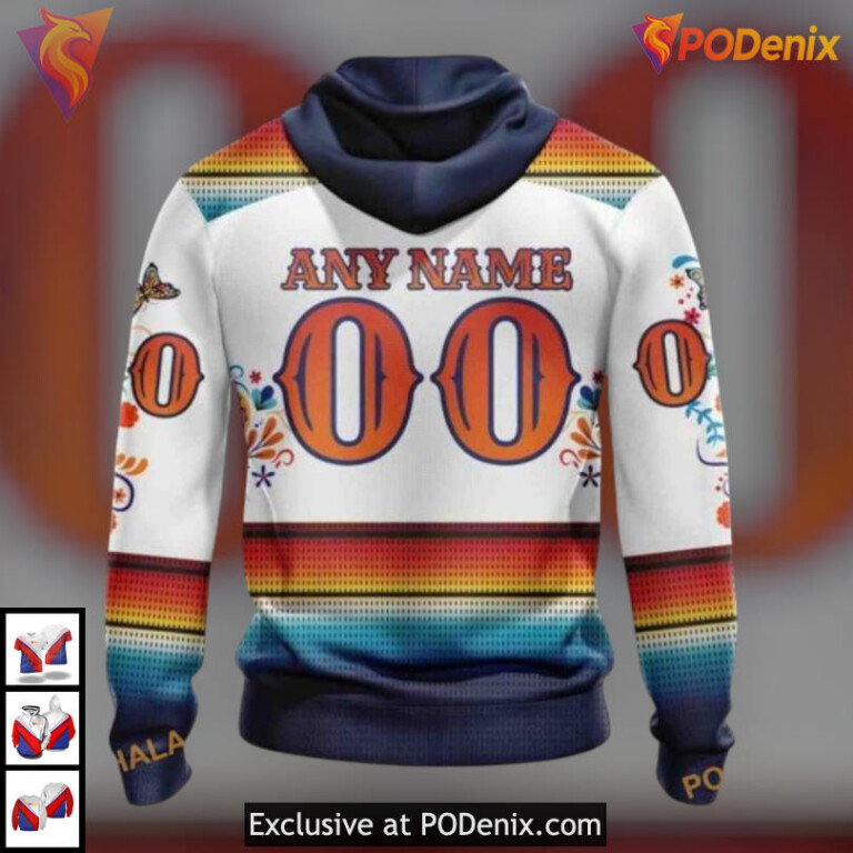 Dia De Los Muertos Inspired Design Custom Name Arizona Coyotes Hoodie 3D - 1
