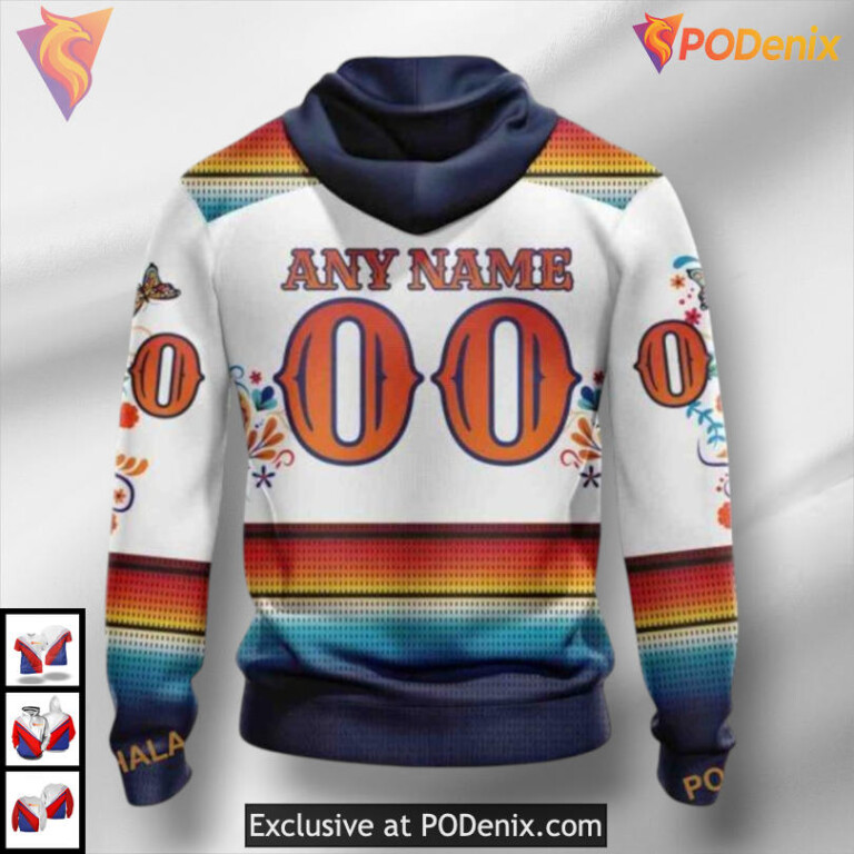 Dia De Los Muertos Themed Calgary Flames All Over Print Hoodie 3D Design - 1