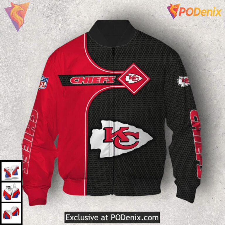 Diamond Grid Pattern Kansas City Chiefs Kids Hoodie 3D Custom Fan Collection - 3