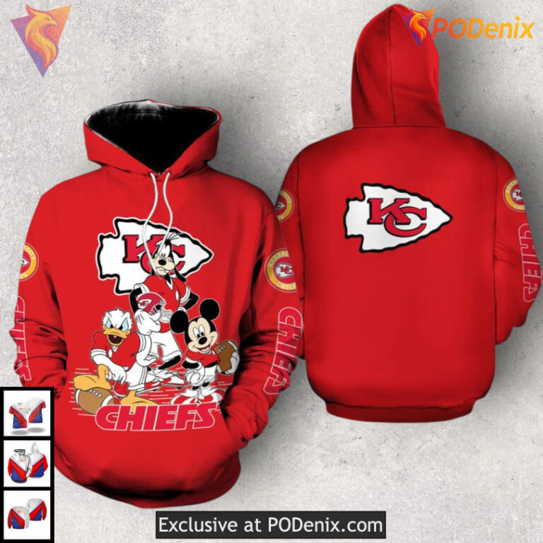 Disney Style Custom Kansas City Chiefs Full Zip Hoodie Funny Fan Apparel
