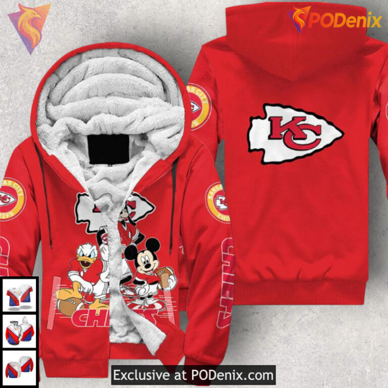 Disney Style Custom Kansas City Chiefs Full Zip Hoodie Funny Fan Apparel - 1