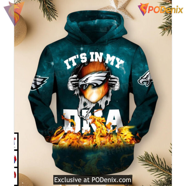 DNA Fire Graphic Concept Philadelphia Eagles Full Zip Hoodie Personalized Gift