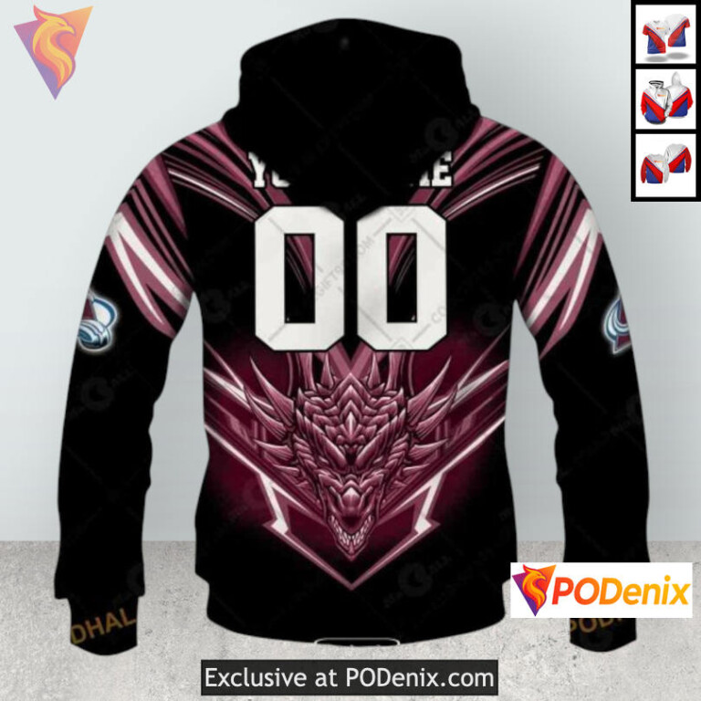 Dragon Artwork Edition Colorado Avalanche Hoodie For Men Custom Design - 2