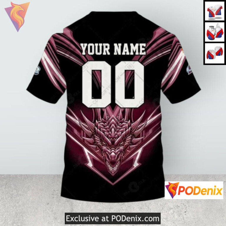 Dragon Artwork Edition Colorado Avalanche Hoodie For Men Custom Design - 3