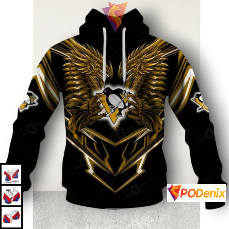 Dragon Artwork Graphic Design Edition Retro Pittsburgh Penguins Hoodie NHL 3D