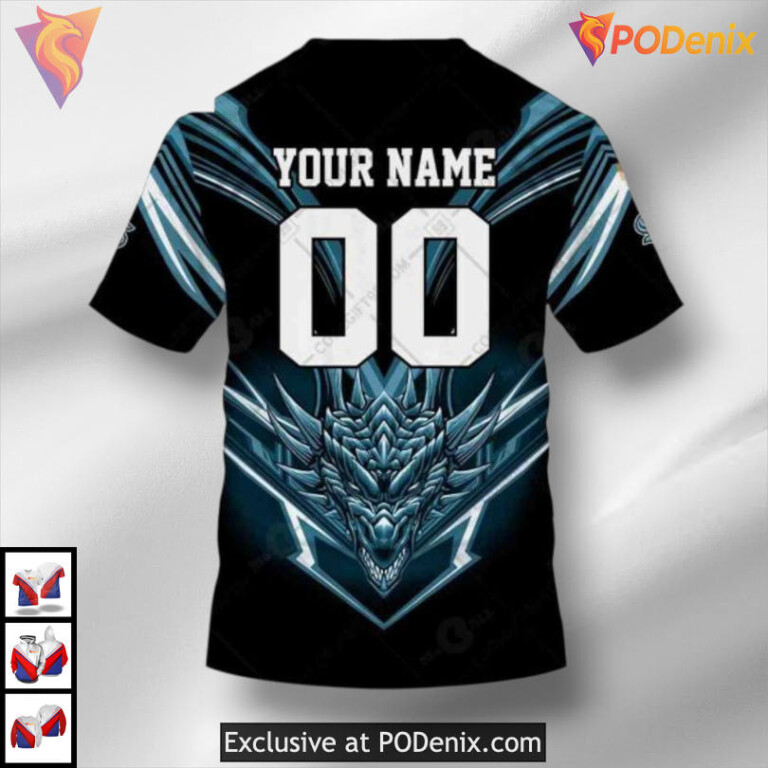 Dragon Artwork Graphic Edition Custom Custom Number Seattle Kraken Hoodie 3D - 3
