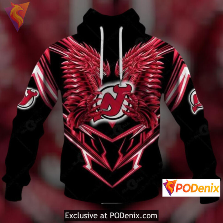 Dragon Artwork Graphic Style New Jersey Devils Youth Hoodie Custom Hoodie 3D
