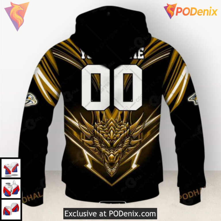 Dragon Artwork Inspired Design Nashville Predators Youth Hoodie Custom Hoodie - 2