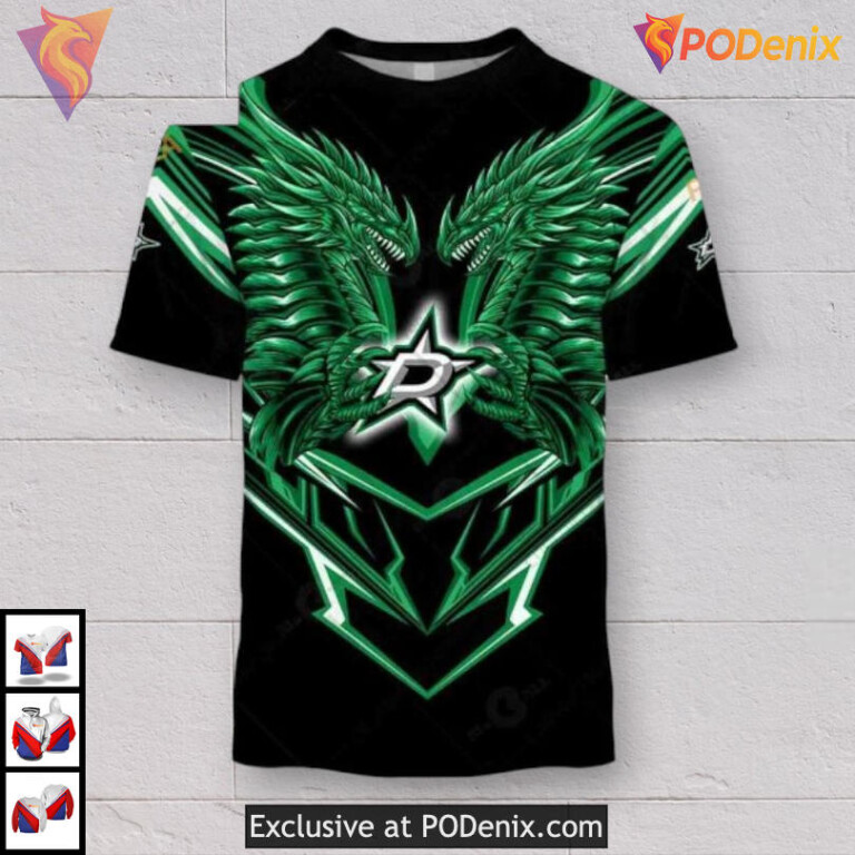 Dragon Artwork Inspired Edition Dallas Stars Unisex Hoodie 3D Shirt - 1