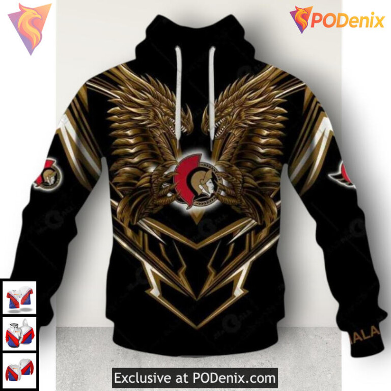 Dragon Graphic Artwork Edition NHL Custom Number Ottawa Senators Hoodie 3D