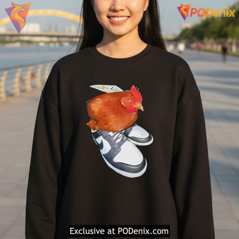 Drippy Cock Shirt, Funny Chicken On Sneakers Quote Stay Drippy Streetwear - 1