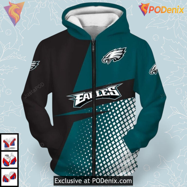 Dual Combo Pack Philadelphia Eagles Unisex Hoodie Zip and Pullover 3D Apparel