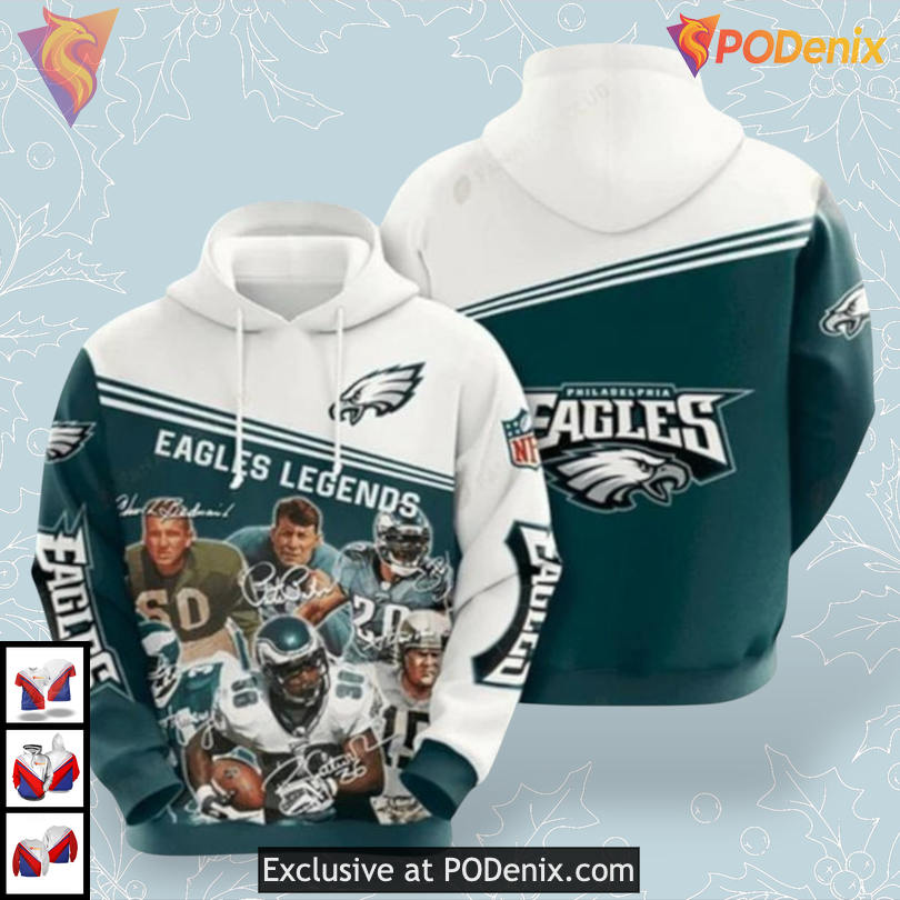 Eagles Legends Tribute Edition Philadelphia Eagles Hoodie 3D NFL Team Apparel