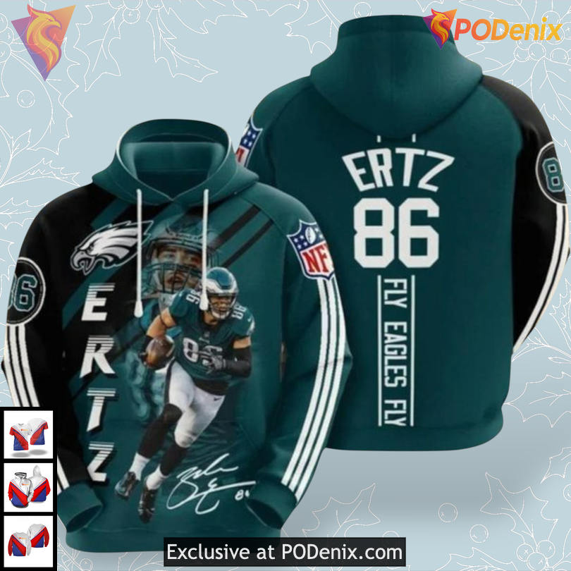 Ertz 86 Limited Tribute Mens Philadelphia Eagles Hoodie 3D Collector’s Edition