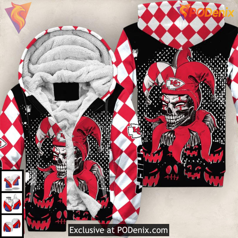 Evil Clown Theme Kansas City Chiefs Full Zip Hoodie 3D Halloween Costume Evil Clown Theme Kansas City Chiefs Full Zip Hoodie 3D Halloween Costume