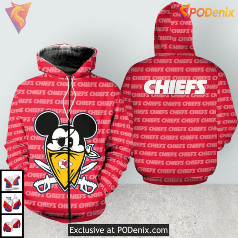Evil Mickey Design Kansas City Chiefs Hoodie For Men Halloween Horror Edition - 1