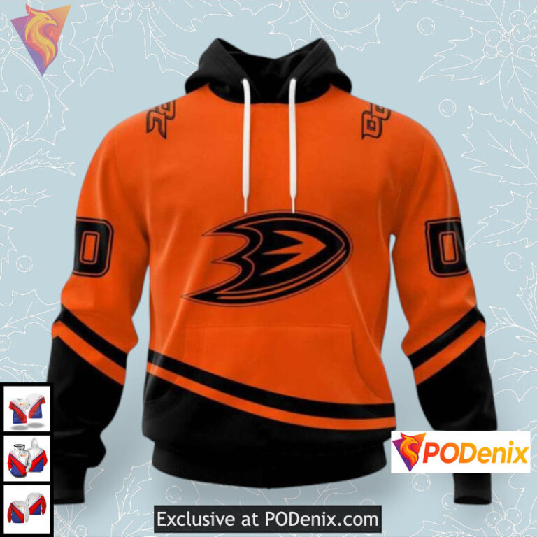 Exclusive Two-Tone Concept Anaheim Ducks Zip Hoodie Custom Design Apparel