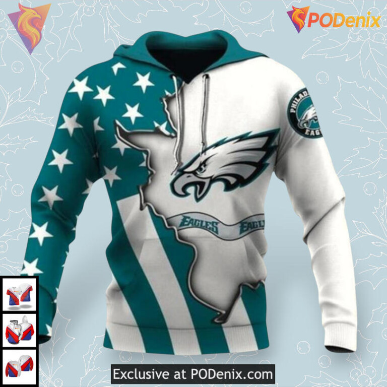 Fan Favorite Mens Philadelphia Eagles Hoodie For Men Sport 3D Design
