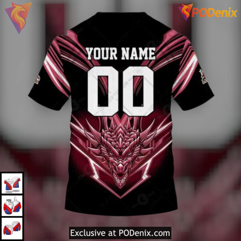 Fantasy Dragon Graphic Artwork Custom Name Arizona Coyotes Hoodie 3D Apparel - 3