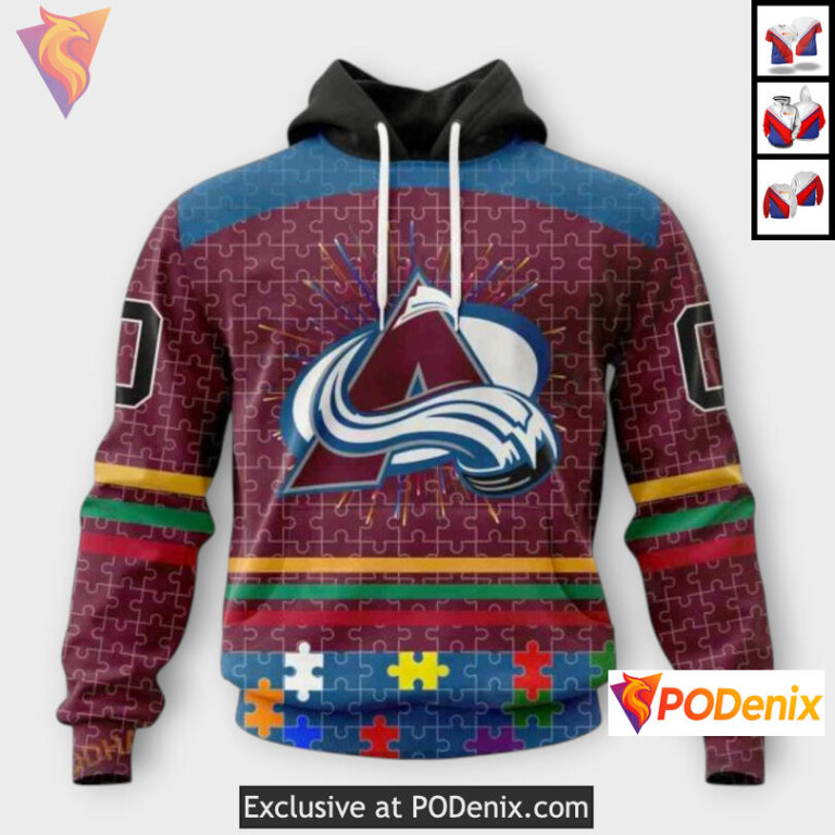 Fearless Against Autism Concept Colorado Avalanche Holiday Hoodie Custom 3D