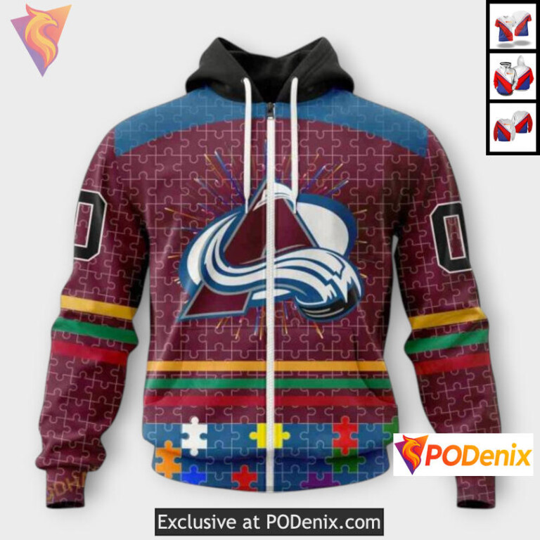 Fearless Against Autism Concept Colorado Avalanche Holiday Hoodie Custom 3D - 1