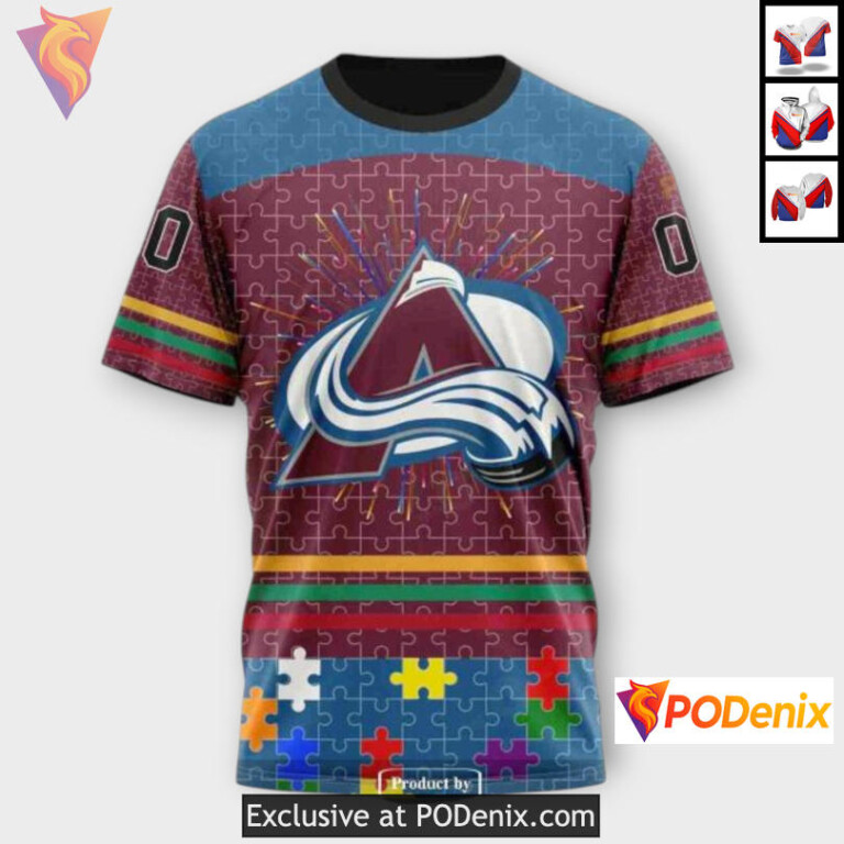 Fearless Against Autism Concept Colorado Avalanche Holiday Hoodie Custom 3D - 3