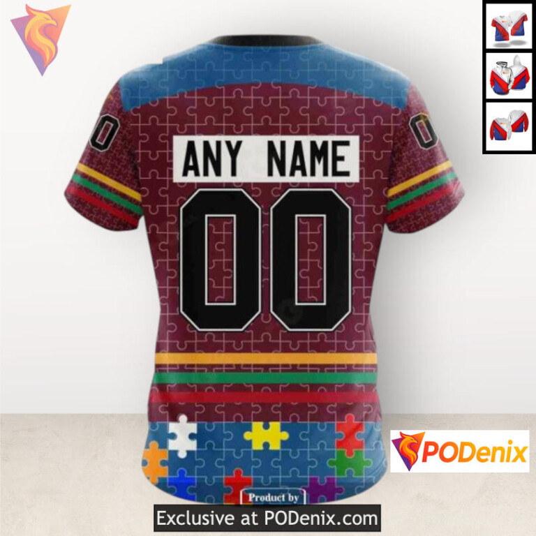 Fearless Against Autism Concept Colorado Avalanche Holiday Hoodie Custom 3D - 4
