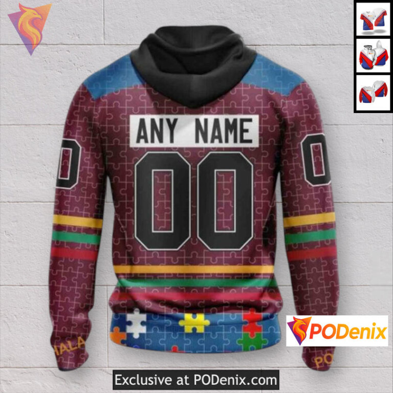 Fearless Against Autism Concept Colorado Avalanche Unisex Hoodie Custom 3D - 1
