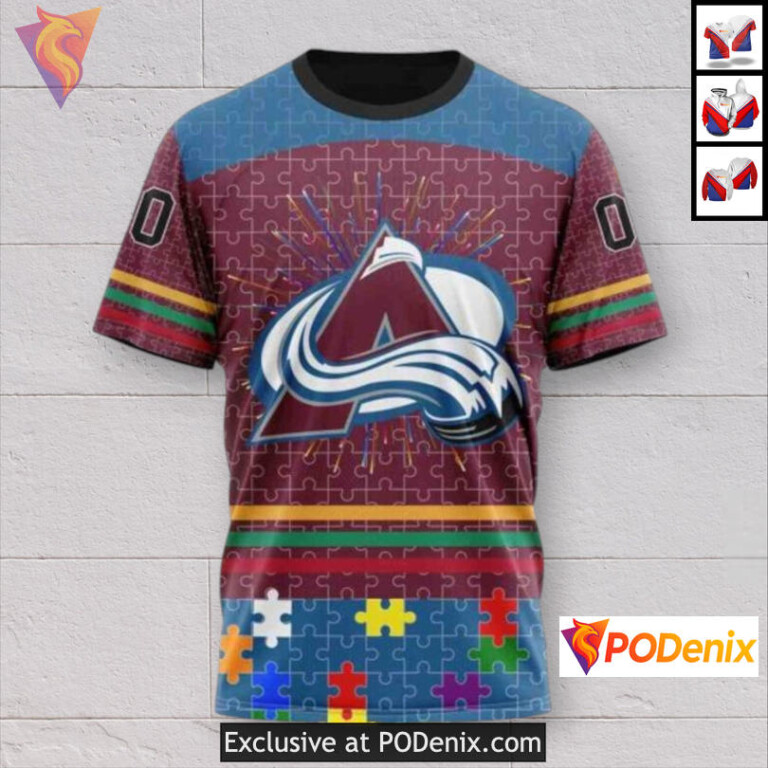 Fearless Against Autism Concept Colorado Avalanche Unisex Hoodie Custom 3D - 2