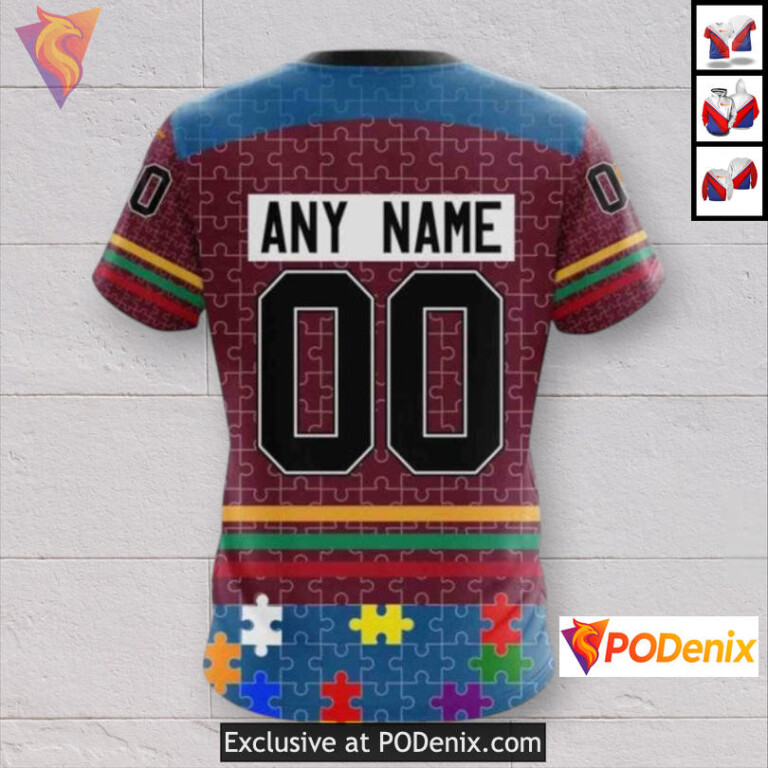 Fearless Against Autism Concept Colorado Avalanche Unisex Hoodie Custom 3D - 3