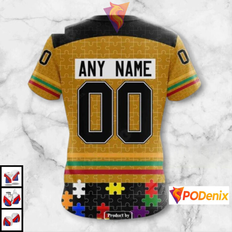 Fearless Against Autism Concept Custom Pittsburgh Penguins Kids Hoodie NHL 3D - 3