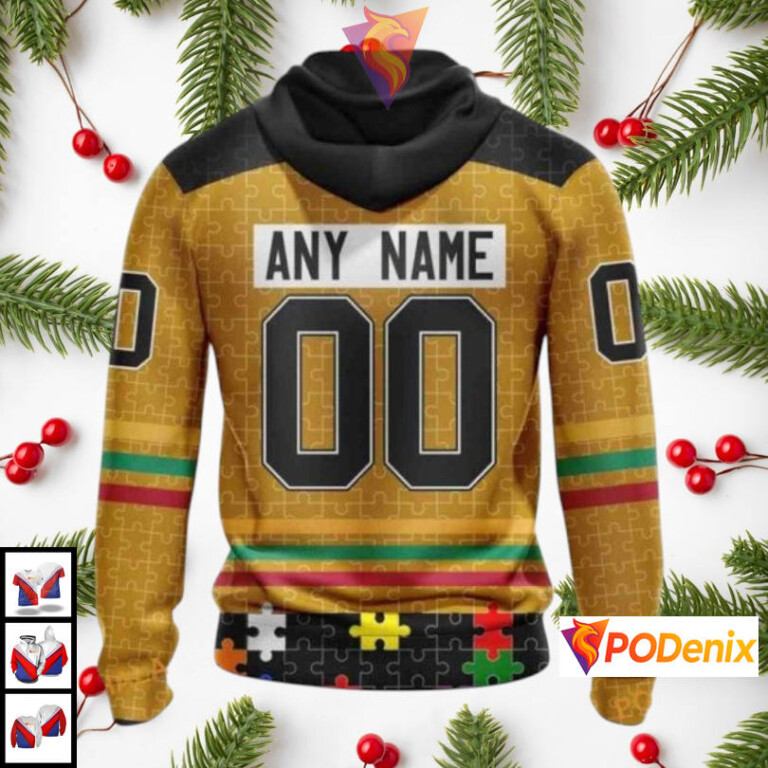 Fearless Against Autism Concept Custom Pittsburgh Penguins Pullover Hoodie NHL 3D - 1