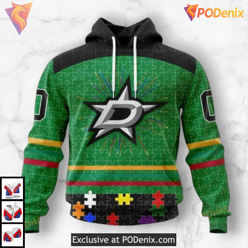 Fearless Against Autism Concept Dallas Stars 3D Hoodie Custom Sweatshirt