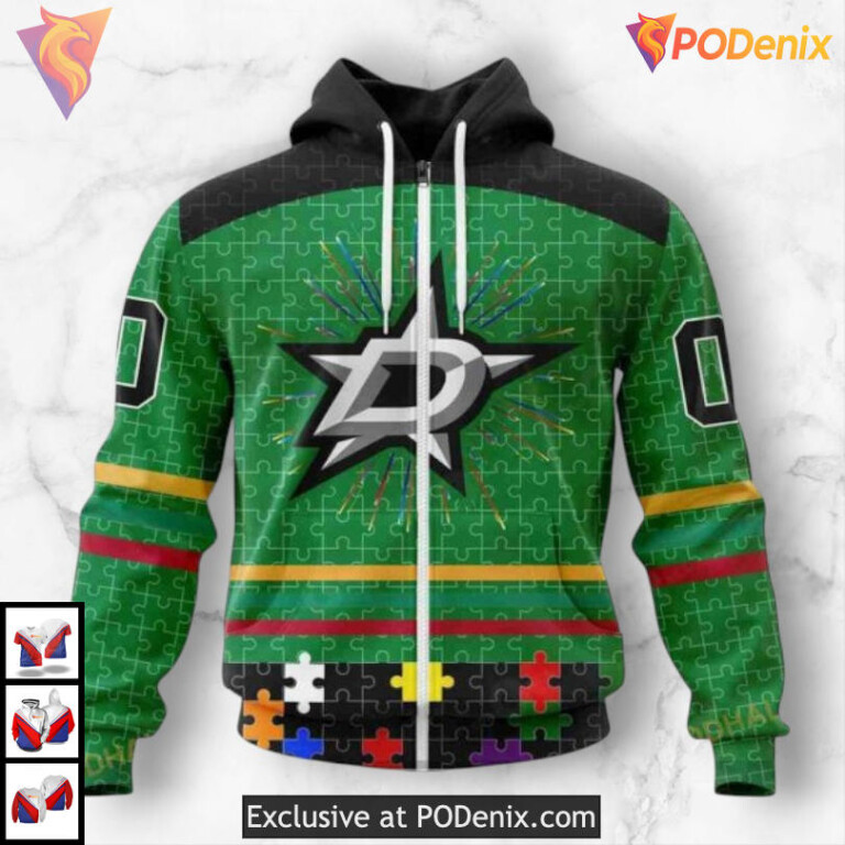 Fearless Against Autism Concept Dallas Stars 3D Hoodie Custom Sweatshirt - 1